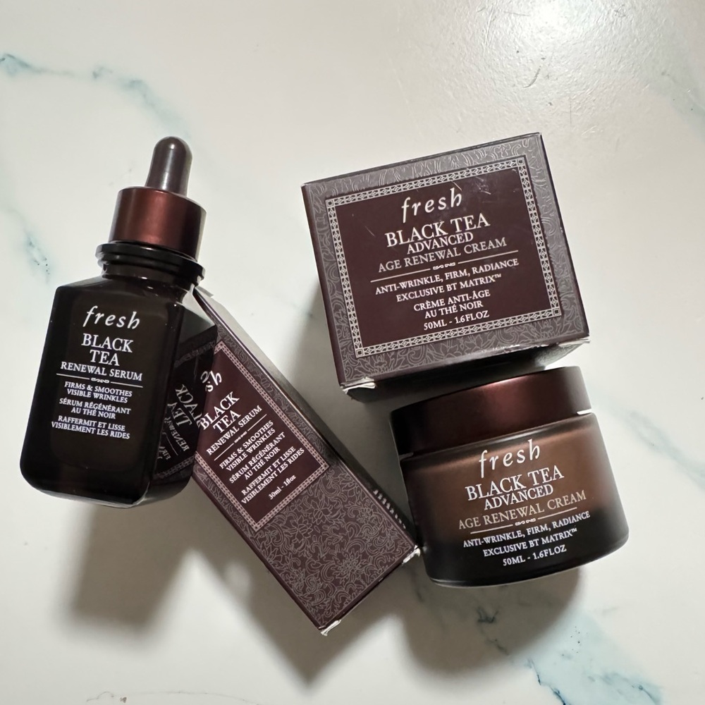 Fresh Black Tea Advanced Skincare Serum & Cream -